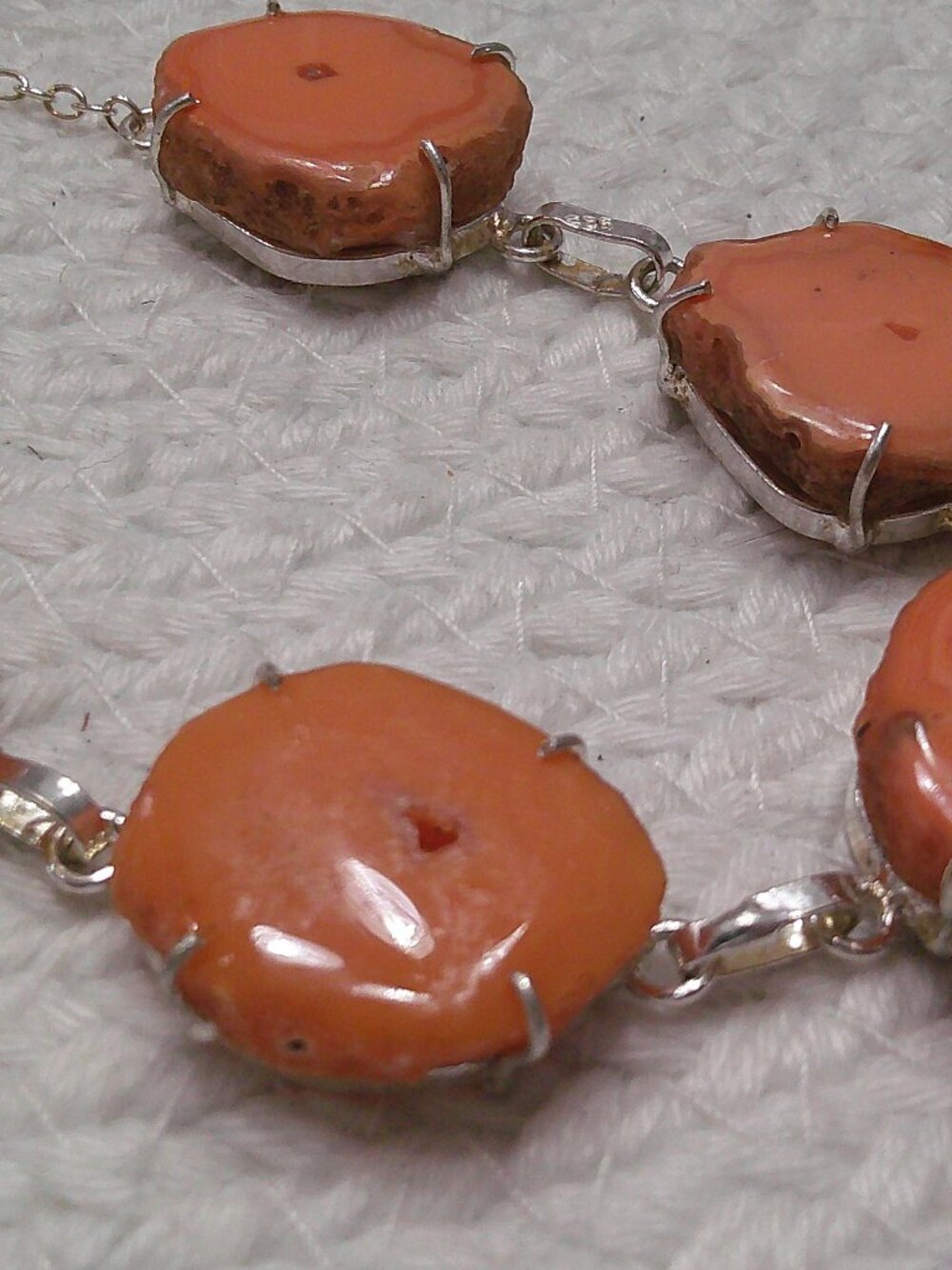 Gorgeous ORANGE CARNELIAN DRUZY Handmade Sterling 925 Necklace #47F